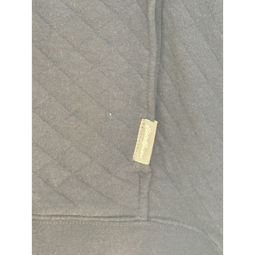 Eddie Bauer 1/4 Snap Pullover Sweater Mens Large Navy Blue Quilted Outdoors - Picture 4 of 4